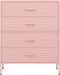 vidaXL - Ladekast - 80x35x101,5 - cm - staal - roze