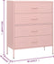 vidaXL - Ladekast - 80x35x101,5 - cm - staal - roze