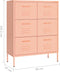 vidaXL - Ladekast - 80x35x101,5 - cm - staal - roze
