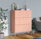 vidaXL - Ladekast - 80x35x101,5 - cm - staal - roze