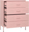 vidaXL - Ladekast - 80x35x101,5 - cm - staal - roze
