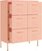 vidaXL - Ladekast - 80x35x101,5 - cm - staal - roze