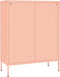 vidaXL - Ladekast - 80x35x101,5 - cm - staal - roze