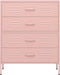 vidaXL - Ladekast - 80x35x101,5 - cm - staal - roze