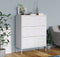 vidaXL - Ladekast - 80x35x101,5 - cm - staal - wit