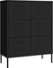 vidaXL - Ladekast - 80x35x101,5 - cm - staal - zwart