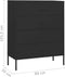 vidaXL - Ladekast - 80x35x101,5 - cm - staal - zwart