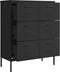 vidaXL - Ladekast - 80x35x101,5 - cm - staal - zwart