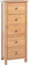vidaXL - Ladekast - hoog - 45x32x110 - cm - massief - eikenhout