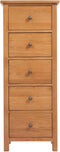 vidaXL - Ladekast - hoog - 45x32x110 - cm - massief - eikenhout
