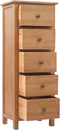 vidaXL - Ladekast - hoog - 45x32x110 - cm - massief - eikenhout