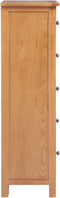 vidaXL - Ladekast - hoog - 45x32x110 - cm - massief - eikenhout