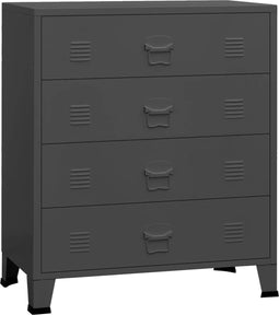 vidaXL - Ladekast - industrieel - 78x40x93 - cm - metaal - antracietkleurig