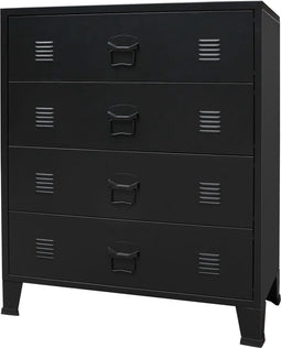 vidaXL - Ladekast - industriële - stijl - 78x40x93 - cm - metaal - zwart