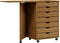 vidaXL - Ladekast - met - bureau - MOSS - verrijdbaar - massief - grenen - honingbruin