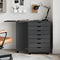vidaXL - Ladekast - met - bureau - MOSS - verrijdbaar - massief - grenenhout - grijs