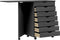 vidaXL - Ladekast - met - bureau - MOSS - verrijdbaar - massief - grenenhout - grijs