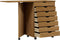 vidaXL - Ladekast - met - bureau - MOSS - verrijdbaar - massief - grenen - honingbruin
