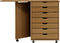 vidaXL - Ladekast - met - bureau - MOSS - verrijdbaar - massief - grenen - honingbruin