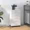vidaXL - Ladekast - met - wieltjes - bewerkt - hout - hoogglans - wit