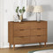vidaXL - Ladekast - MOLDE - 113x40x80 - cm - massief - grenenhout - bruin