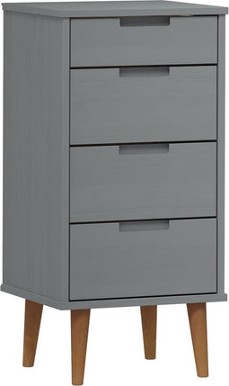 vidaXL - Ladekast - MOLDE - 40x35x82 - cm - massief - grenenhout - grijs