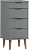 vidaXL - Ladekast - MOLDE - 40x35x82 - cm - massief - grenenhout - grijs