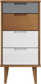 vidaXL - Ladekast - MOLDE - 40x35x82 - cm - massief - grenenhout - bruin
