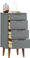 vidaXL - Ladekast - MOLDE - 40x35x82 - cm - massief - grenenhout - grijs