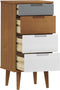 vidaXL - Ladekast - MOLDE - 40x35x82 - cm - massief - grenenhout - bruin