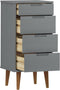 vidaXL - Ladekast - MOLDE - 40x35x82 - cm - massief - grenenhout - grijs