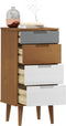 vidaXL - Ladekast - MOLDE - 40x35x82 - cm - massief - grenenhout - bruin
