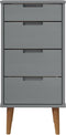vidaXL - Ladekast - MOLDE - 40x35x82 - cm - massief - grenenhout - grijs