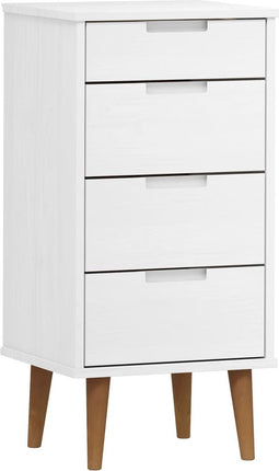 vidaXL - Ladekast - MOLDE - 40x35x82 - cm - massief - grenenhout - wit
