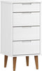vidaXL - Ladekast - MOLDE - 40x35x82 - cm - massief - grenenhout - wit