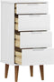 vidaXL - Ladekast - MOLDE - 40x35x82 - cm - massief - grenenhout - wit