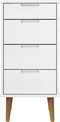 vidaXL - Ladekast - MOLDE - 40x35x82 - cm - massief - grenenhout - wit