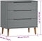 vidaXL - Ladekast - MOLDE - 80x40x80 - cm - massief - grenenhout - grijs