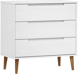 vidaXL - Ladekast - MOLDE - 80x40x80 - cm - massief - grenenhout - wit