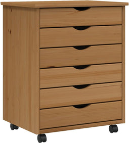 vidaXL - Ladekast - MOSS - verrijdbaar - massief - grenenhout - honingbruin