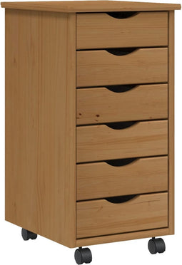 vidaXL - Ladekast - MOSS - verrijdbaar - massief - grenenhout - honingbruin