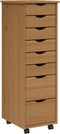 vidaXL - Ladekast - MOSS - verrijdbaar - massief - grenenhout - honingbruin
