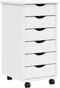 vidaXL - Ladekast - MOSS - verrijdbaar - massief - grenenhout - wit