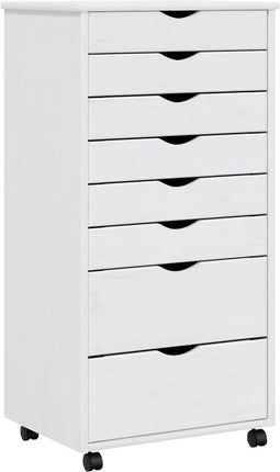 vidaXL - Ladekast - MOSS - verrijdbaar - massief - grenenhout - wit
