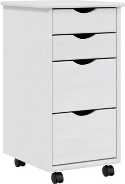 vidaXL - Ladekast - MOSS - verrijdbaar - massief - grenenhout - wit