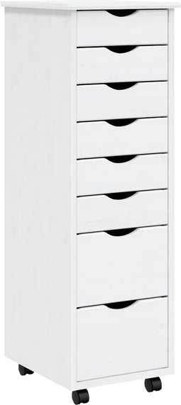 vidaXL - Ladekast - MOSS - verrijdbaar - massief - grenenhout - wit