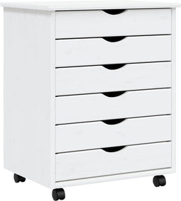 vidaXL - Ladekast - MOSS - verrijdbaar - massief - grenenhout - wit