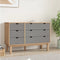 vidaXL - Ladekast - OTTA - 111x43x73,5 - cm - grenenhout - bruin - en - grijs