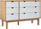 vidaXL - Ladekast - OTTA - 111x43x73,5 - cm - massief - grenenhout - bruin - en - wit