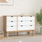 vidaXL - Ladekast - OTTA - 111x43x73,5 - cm - massief - grenenhout - bruin - en - wit